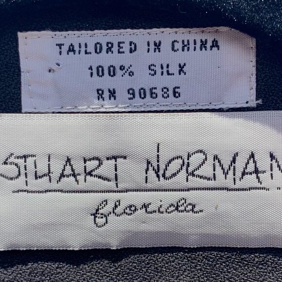 VTG Men’s Cypress Grove 100% Silk Long Sleeve Button Down Shirt, Black XXL - Picture 8 of 8